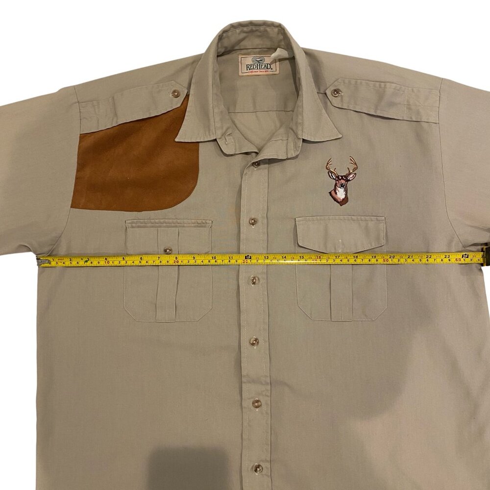 RedHead XL Hunting Shirt Suede Shoulder w/ Patch Buck Embroidery - Picture 7 of 8